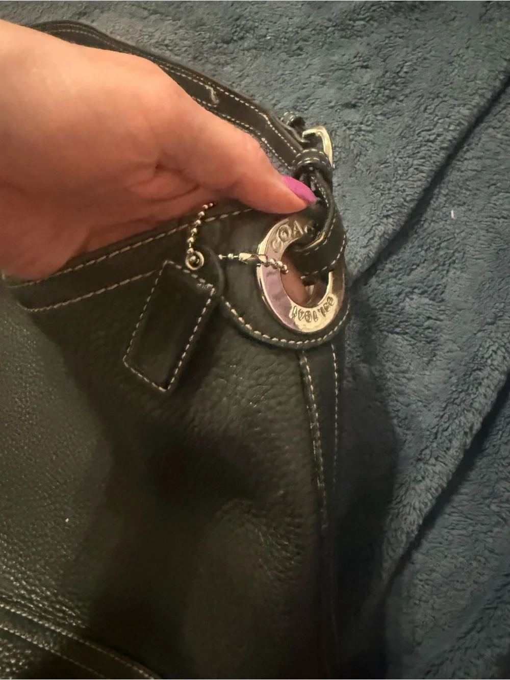 Coach Black Pebbled Leather Messenger Bag